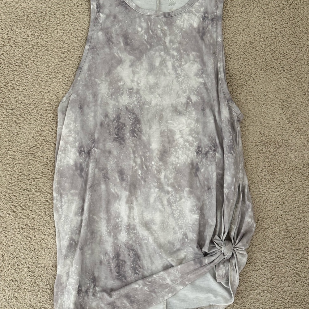 All in Motion Gray Asymmetrical Ruched Tank Top
